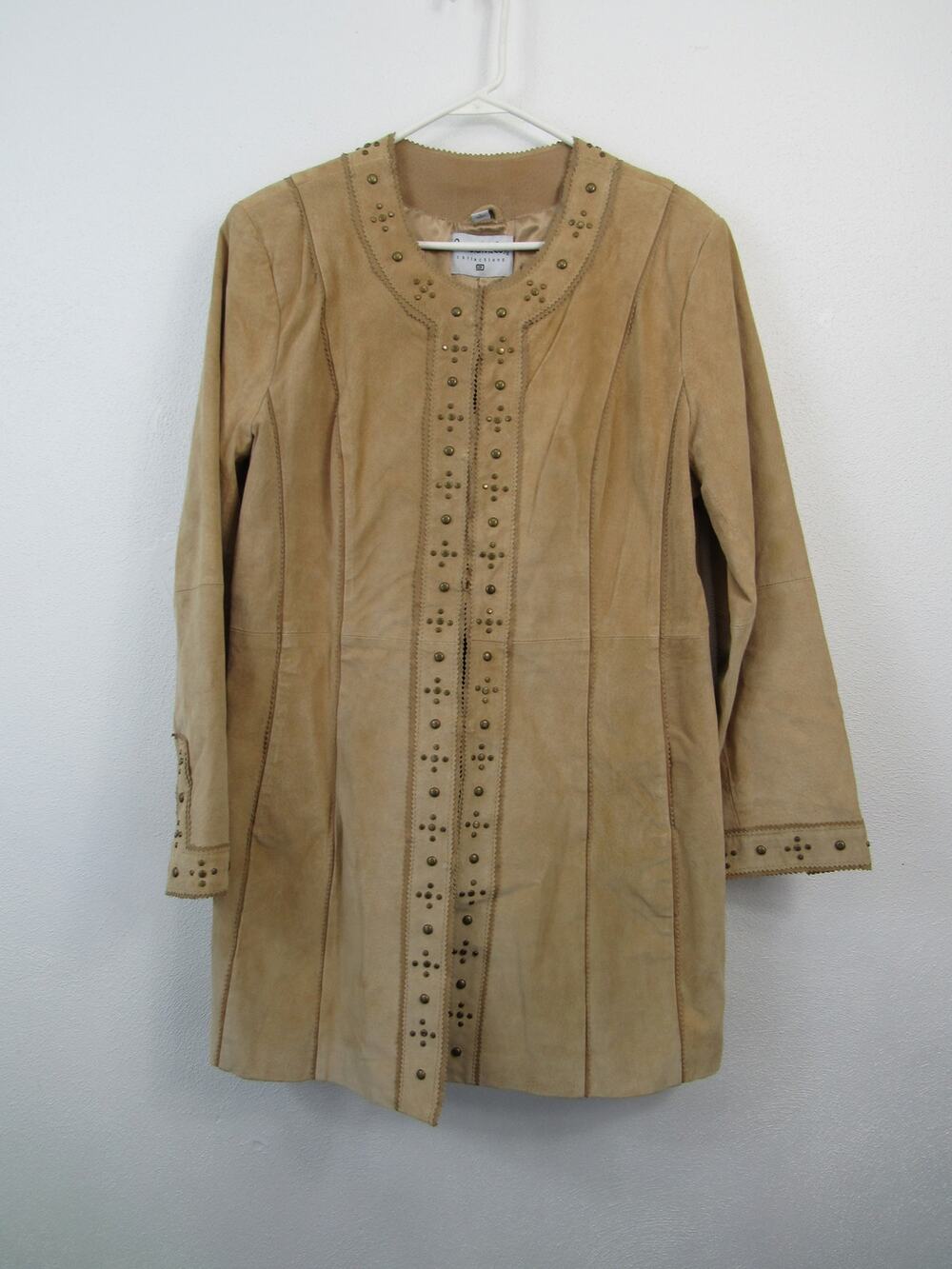 Vintage Pamela McCoy 3/4 Length 100% Suede Studded Western Style Jacket Large